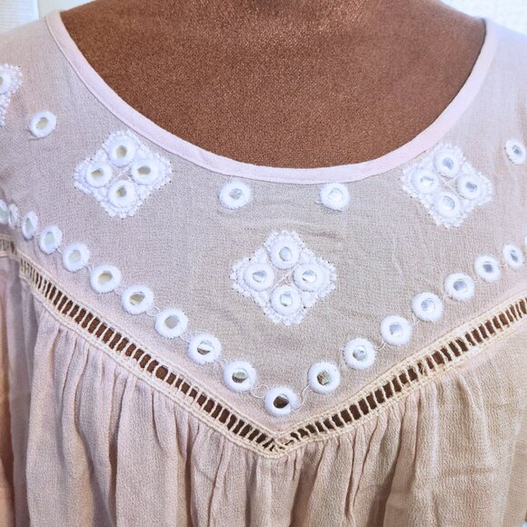 POL Cream/Soft Pink NWT Blouse with Lace Trim | Boho & Fairycore | Size S - Picture 4 of 9
